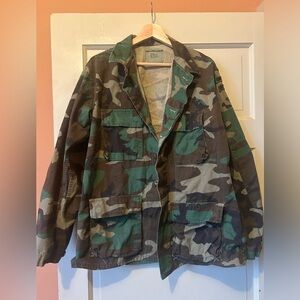 Cotton Camo US Army Ranger Airborne Cotton Jacket - Medium Long